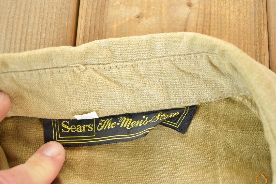 Vintage 1960s Sears Western Button Down Shirt Emroidered /