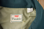 Vintage 1970s Levi's Panatela Tops Western Style Dark Green Button Up Shirt Made in USA Size XL