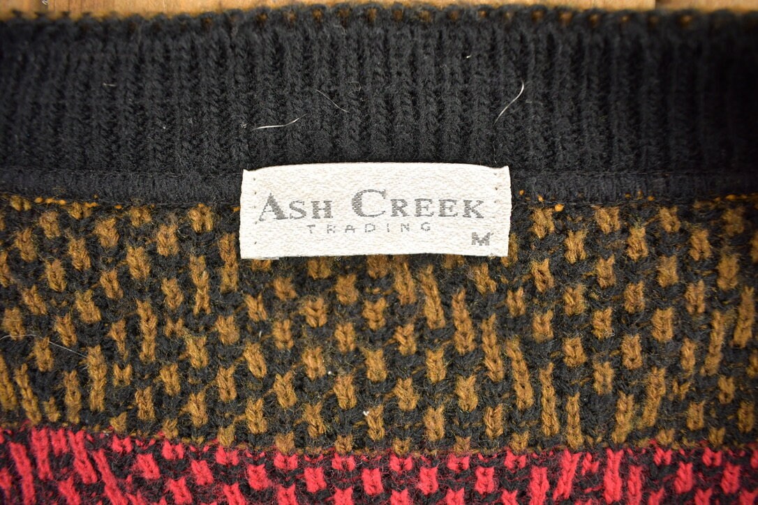 Vintage 1990s Striped Criss Cross Knitted Cardigan Sweater