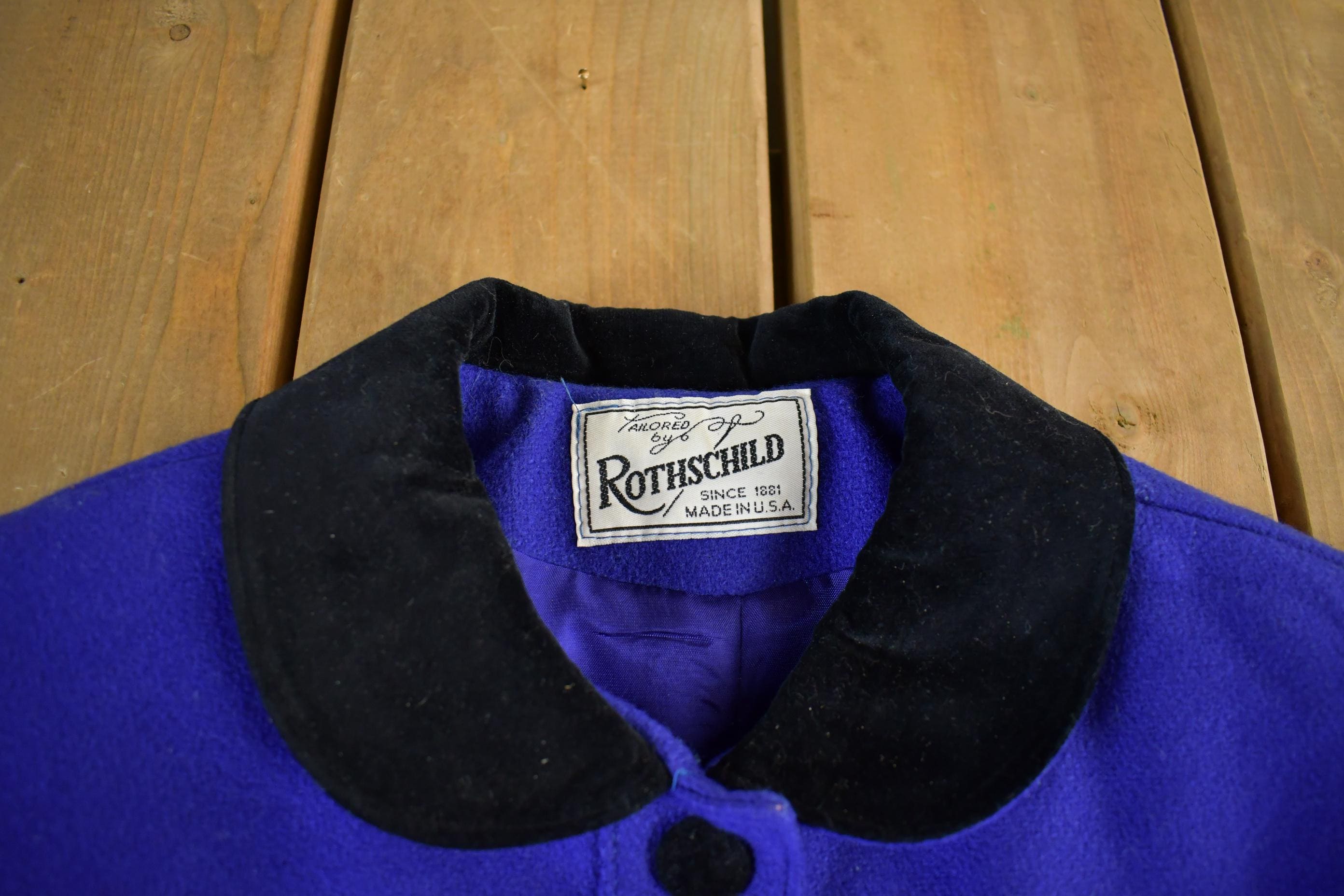 Vintage 1980s Rothschild Wool Princess Dress Coat Women's 12