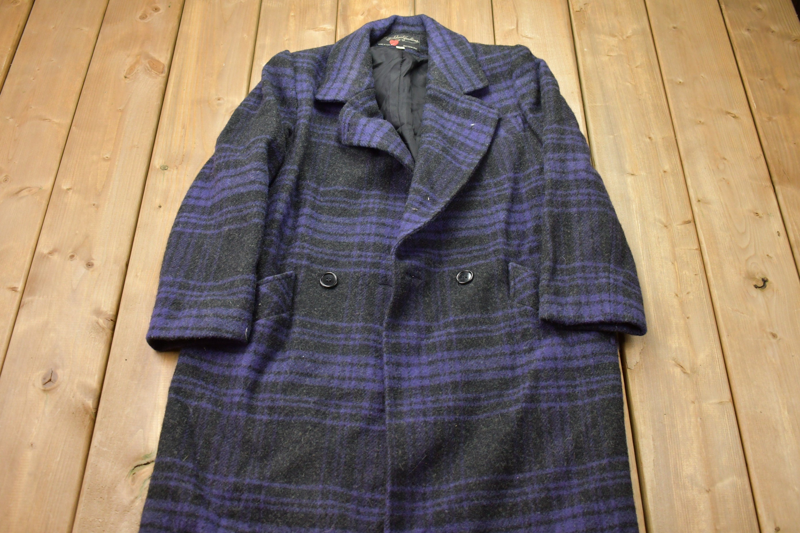Vintage 1990s 100% Wool Plaid Jacket