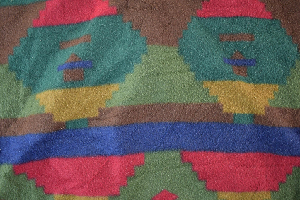 Vintage 1990s Denim Republic Aztec Pattern Fleece Hoodie Men's Medium