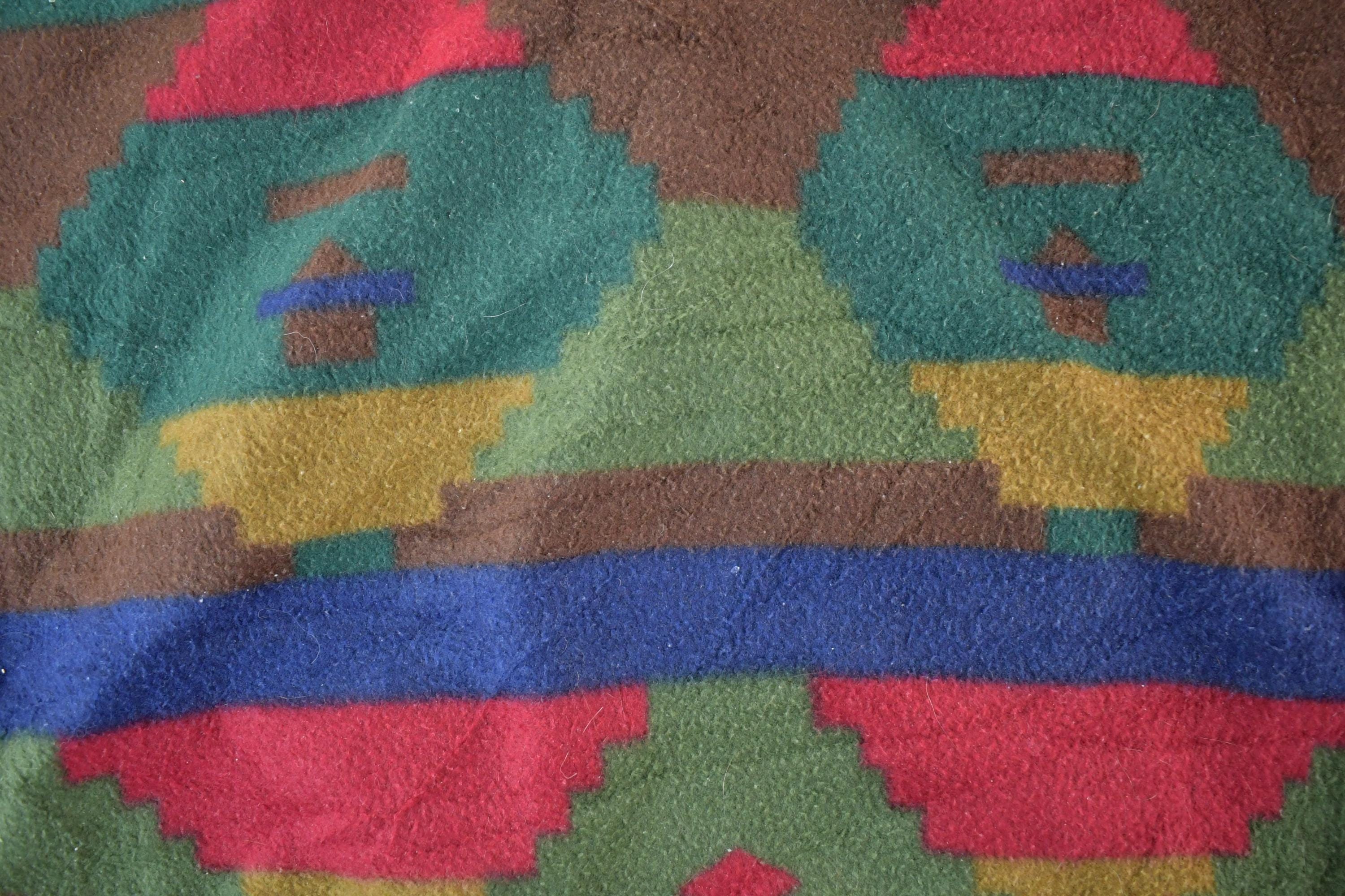 Vintage 1990s Denim Republic Aztec Pattern Fleece Hoodie Men's Medium