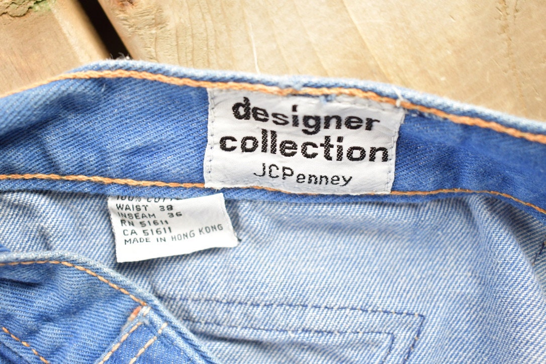 Vintage 1980s Baggy Flare Denim Jeans Size 36 x 31