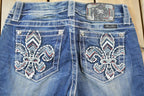 Vintage Y2K Miss Me Bedazzled Low Rise Jeans Size 26x33