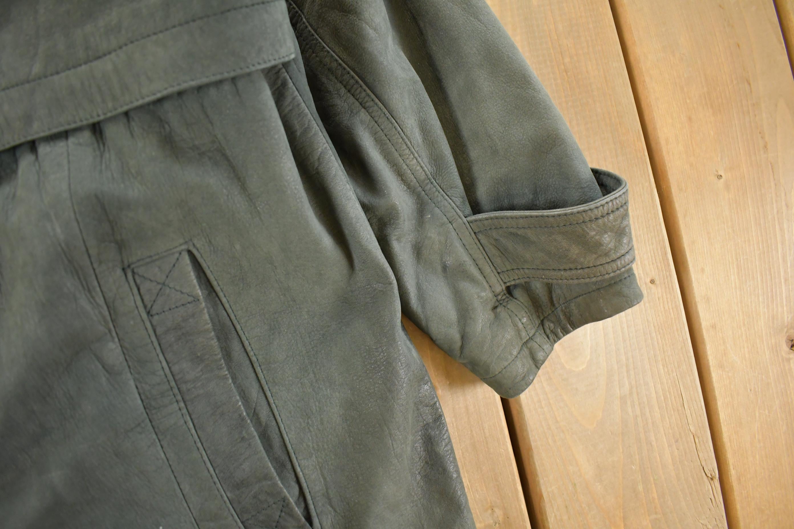 Vintage 1990s Adventure Bound Leather Trench Coat Men's Large