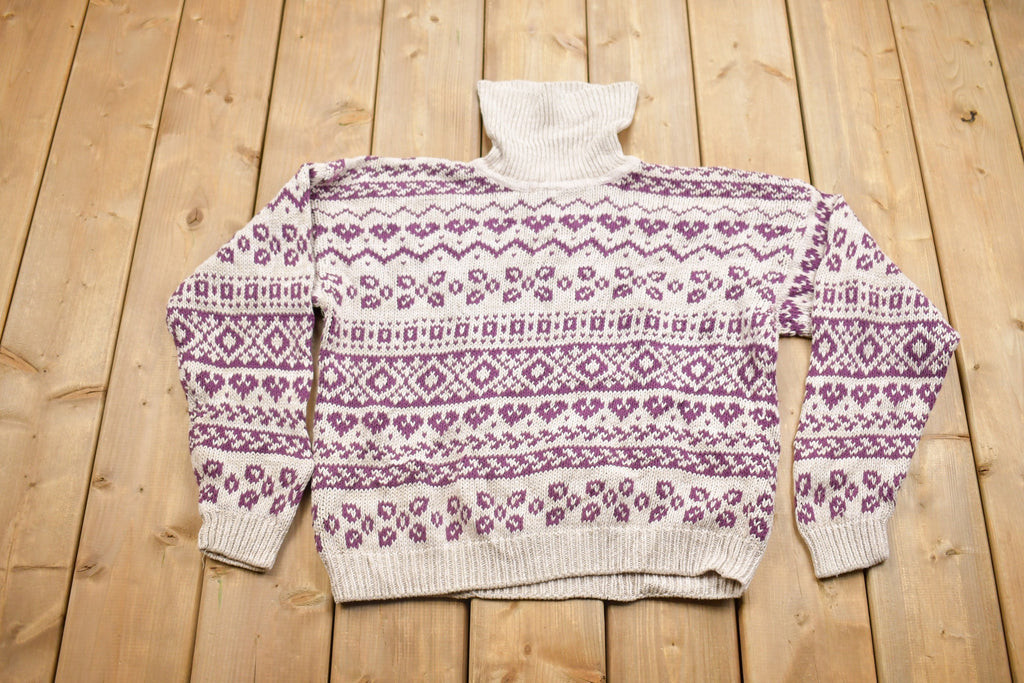 Vintage 1990's Paris Sport Club Abstract Knitted Sweater