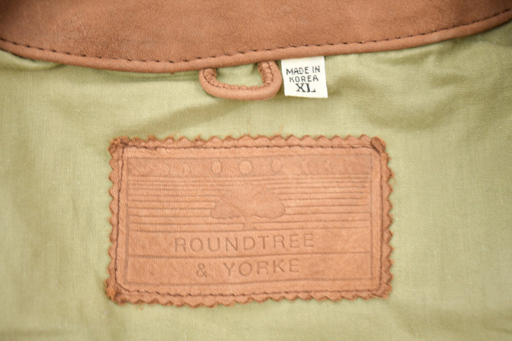 Vintage 1980s Roundtree & Yorke Brown Leather Vest