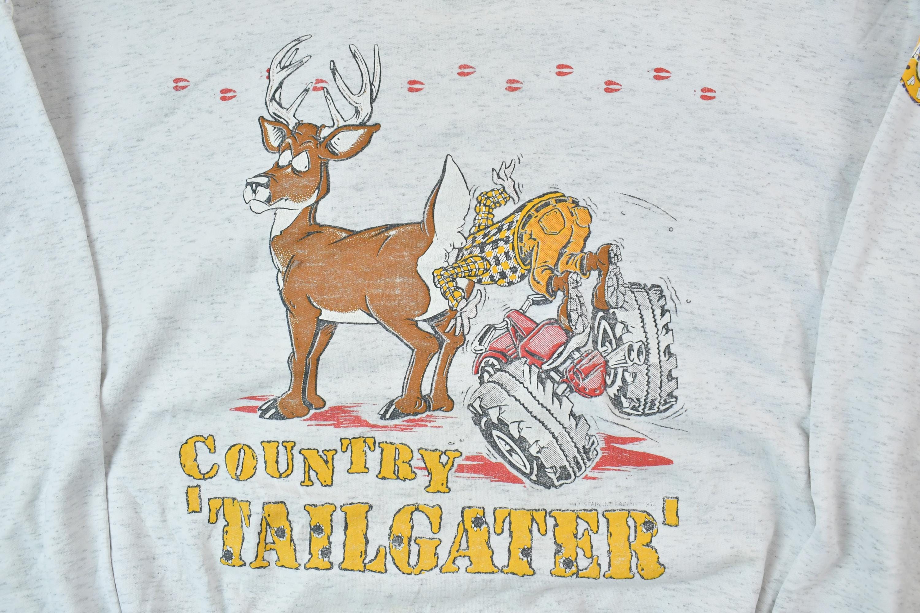 Vintage 1990s Country Tailgater Cute Reindeer Crew Neck Sweater