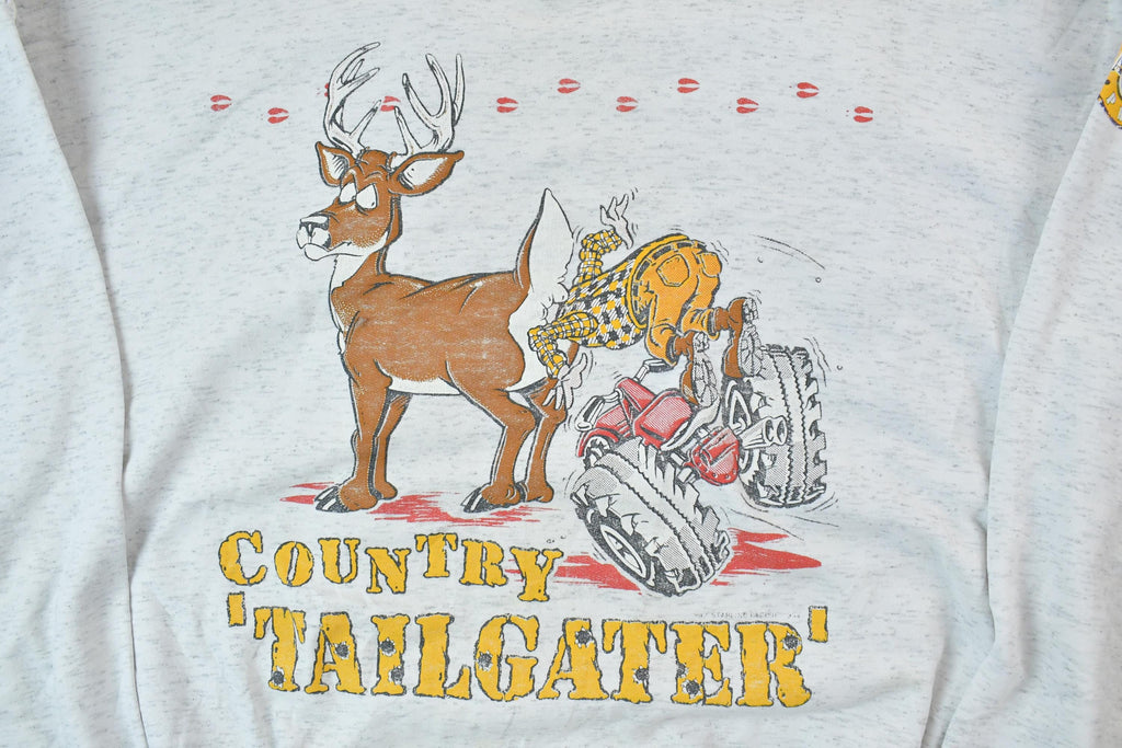 Vintage 1990s Country Tailgater Cute Reindeer Crew Neck Sweater