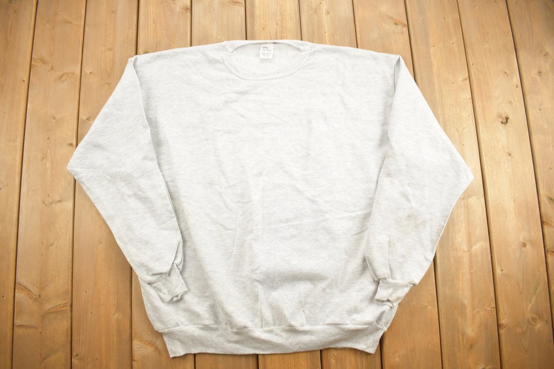 Vintage 1990s Hilltop Sportswear Blank Grey Crewneck Sweatshirt