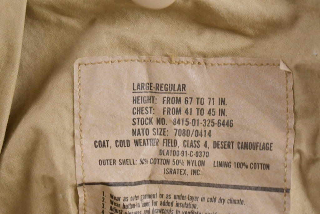 Vintage 2001 Military Desert Camo Cold Weather Jacket