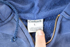 Vintage Distressed Carhartt Full Zip Fleece Lined Hoodie Sweatshirt