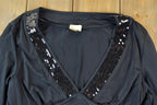 Women Vintage Vigoss Y2K Bedazzled T-Shirt Vigoss Grunge Skull Print / Contrast Stitch / Internet Famous Clothing / Over Dyed