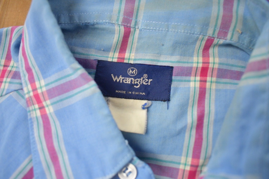 Vintage 1990s Wrangler Plaid Flannel Button Up Shirt