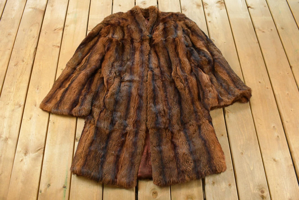 Vintage 1980s Mahogany Mink Fur Coat Full Length Adult Small
