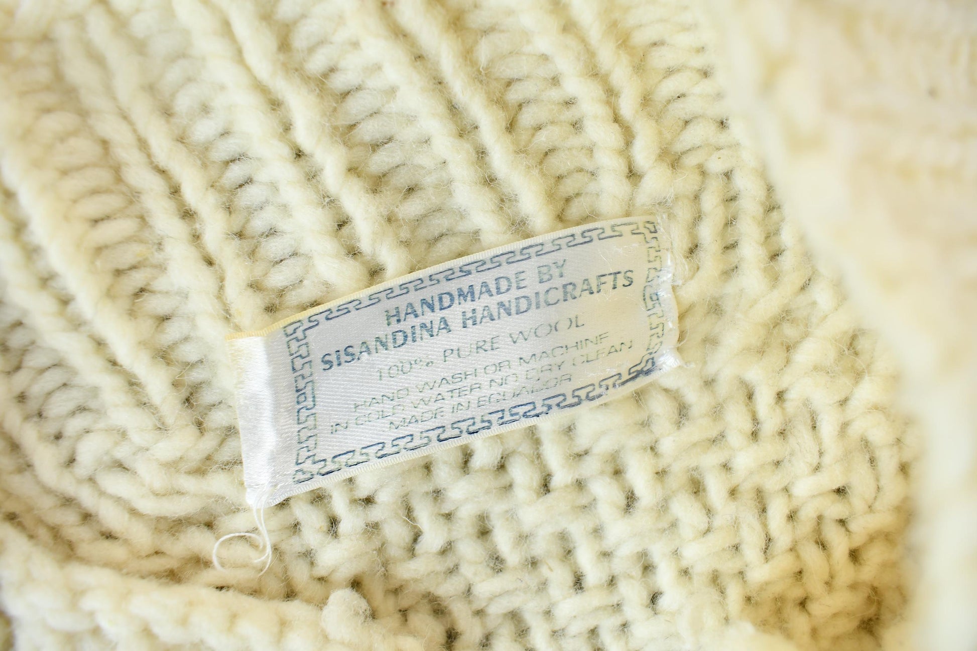 Vintage 1980s 3D Cable Knit Cardigan Sweater