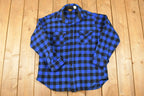 Vintage 1980s Woolrich Classic Plaid Flannel Button Up Shirt Men's L