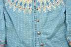 Vintage 1980s Nordic All Over Print Knitted Cardigan Sweater