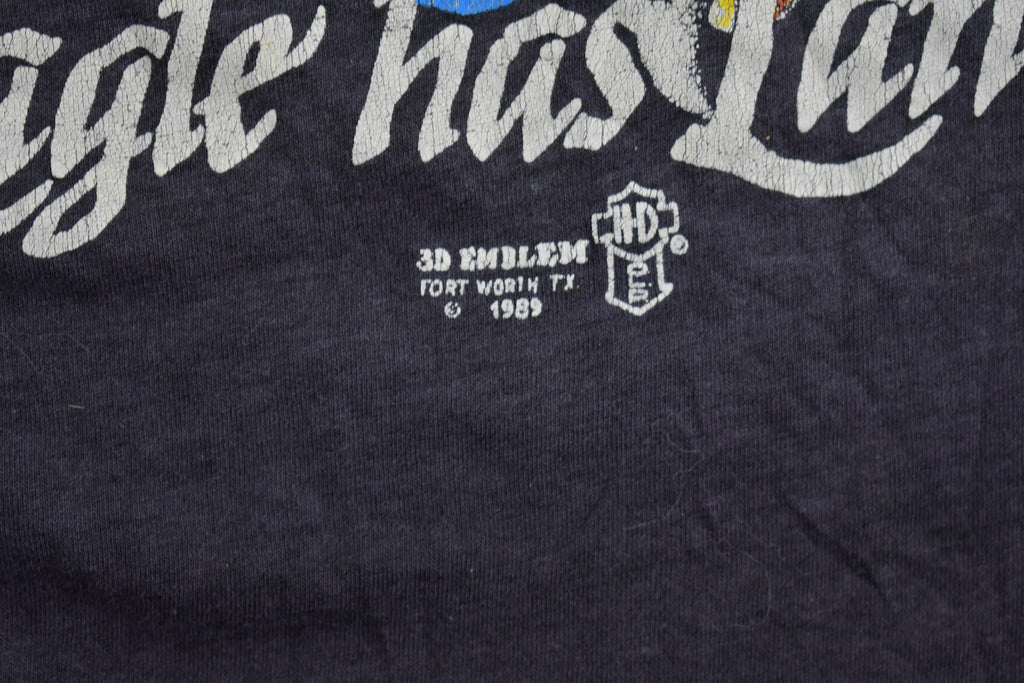 Vintage 1989 Harley Davidson "The Eagle Has Landed" 3D Emblem T-Shirt