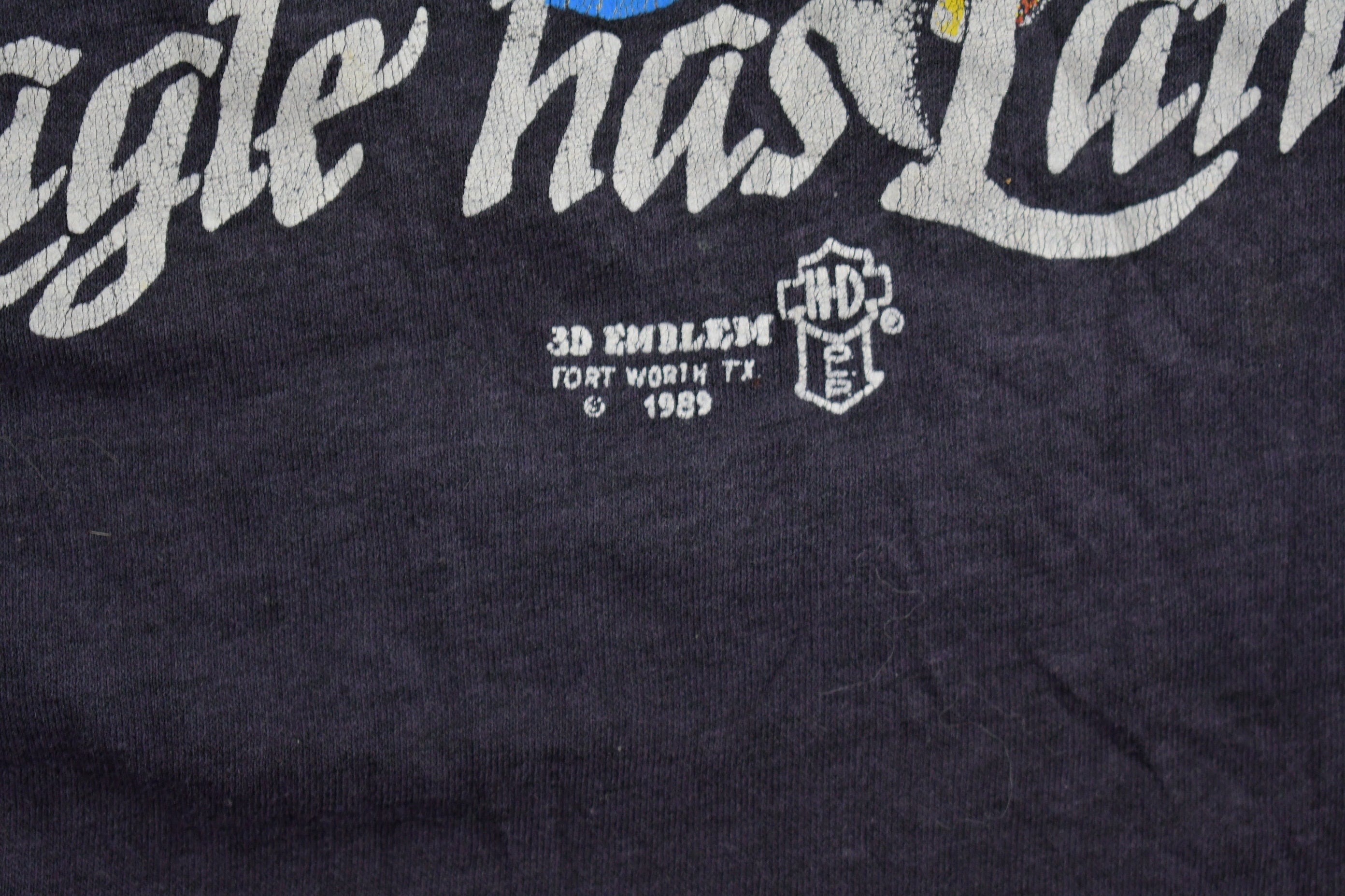 Vintage 1989 Harley Davidson "The Eagle Has Landed" 3D Emblem T-Shirt