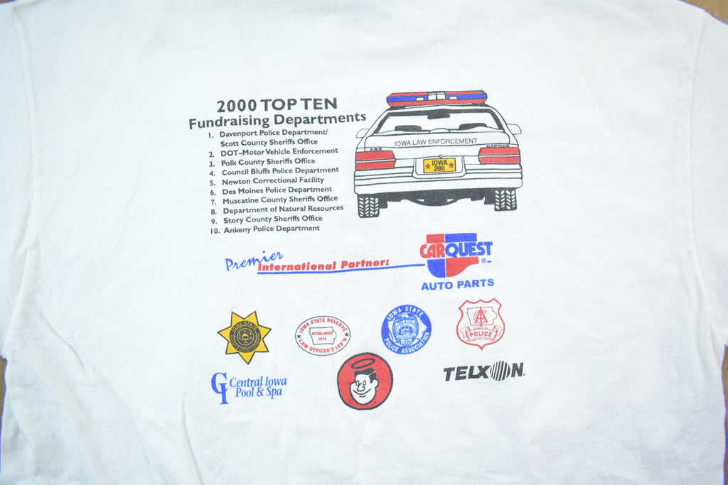 Vintage 2001 Law Enforcement Torch Run Special Olympics Shirt Iowa Souvenir T-Shirt
