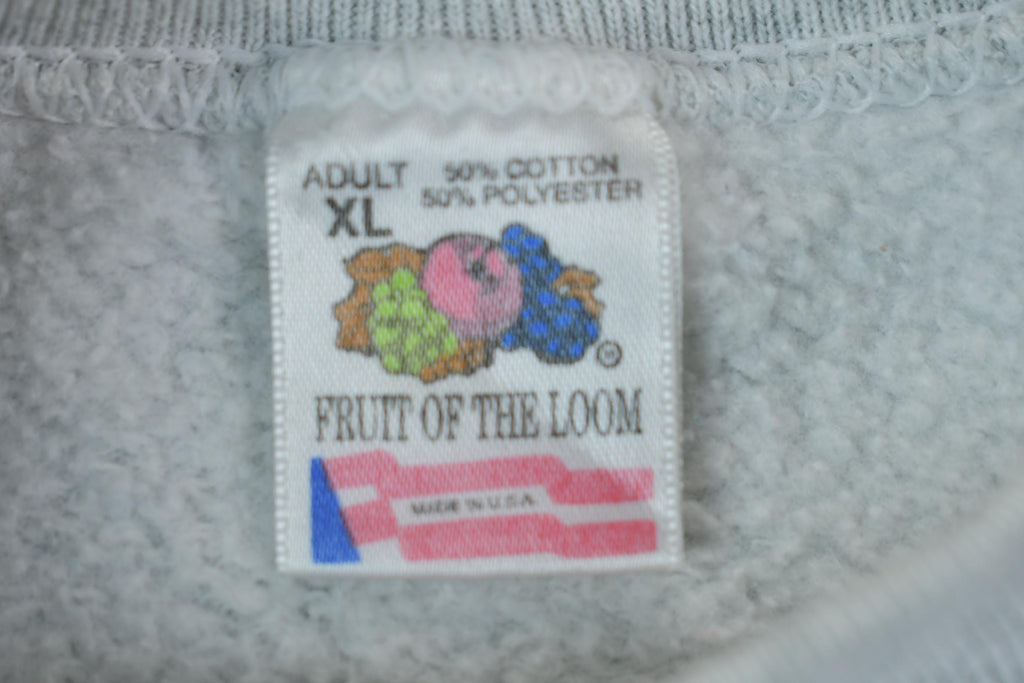 Vintage 1990s fruit Of The Loom Light Grey Crewneck Sweatshirt