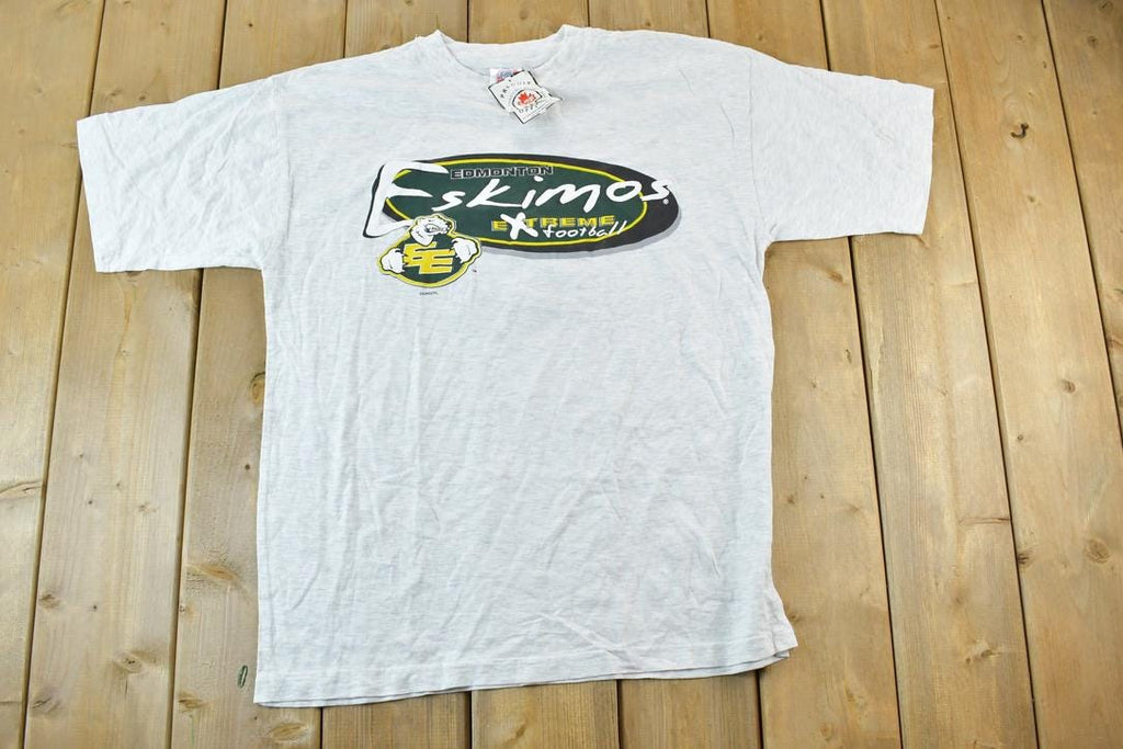 Vintage 1990s Deadstock Edmonton Eskimos Single Stitch Graphic Print T-Shirt