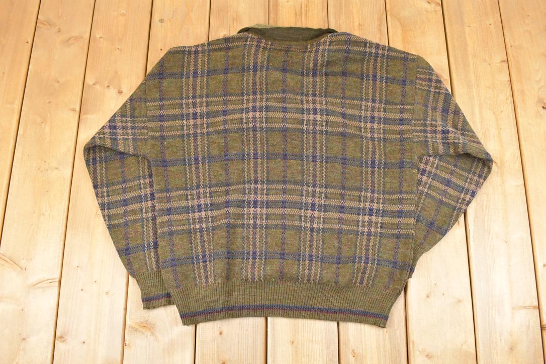 Vintage 1980s Florence Tricot Quarter Button Knit Sweater Men's L