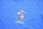 Vintage 1990s Lilies Embroidered Graphic T-Shirt