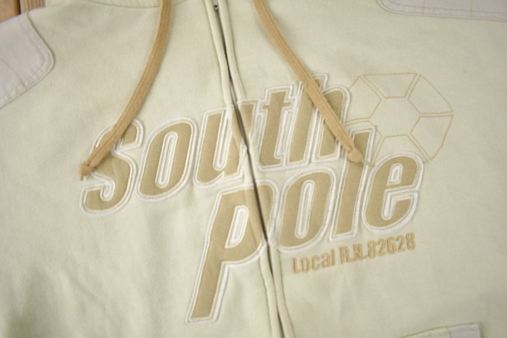 Vintage Y2K South Pole Embroidered Zip Up Hoodie Size XL