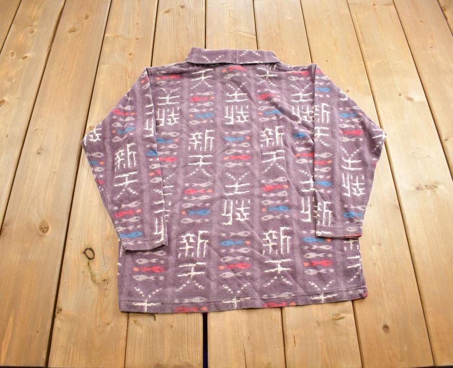 Vintage 1990s Chico Design Abstract Pattern Turtle Neck Sweater