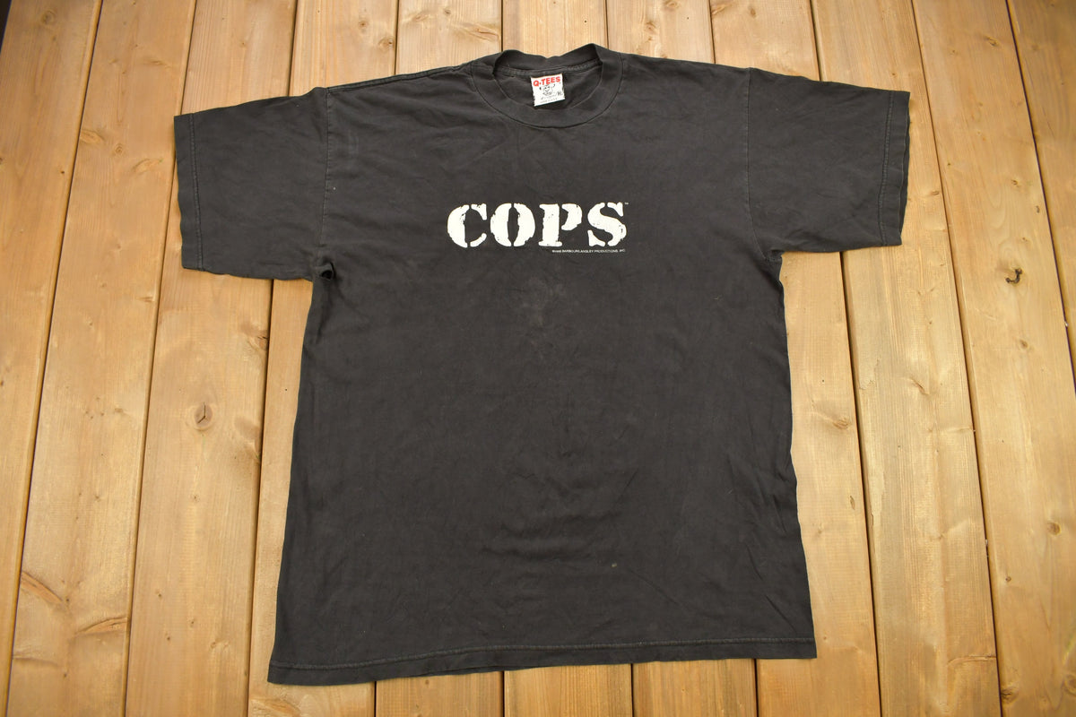 Vintage 1996 COPS Tv Show Graphic Promo T Shirt Single Stitch