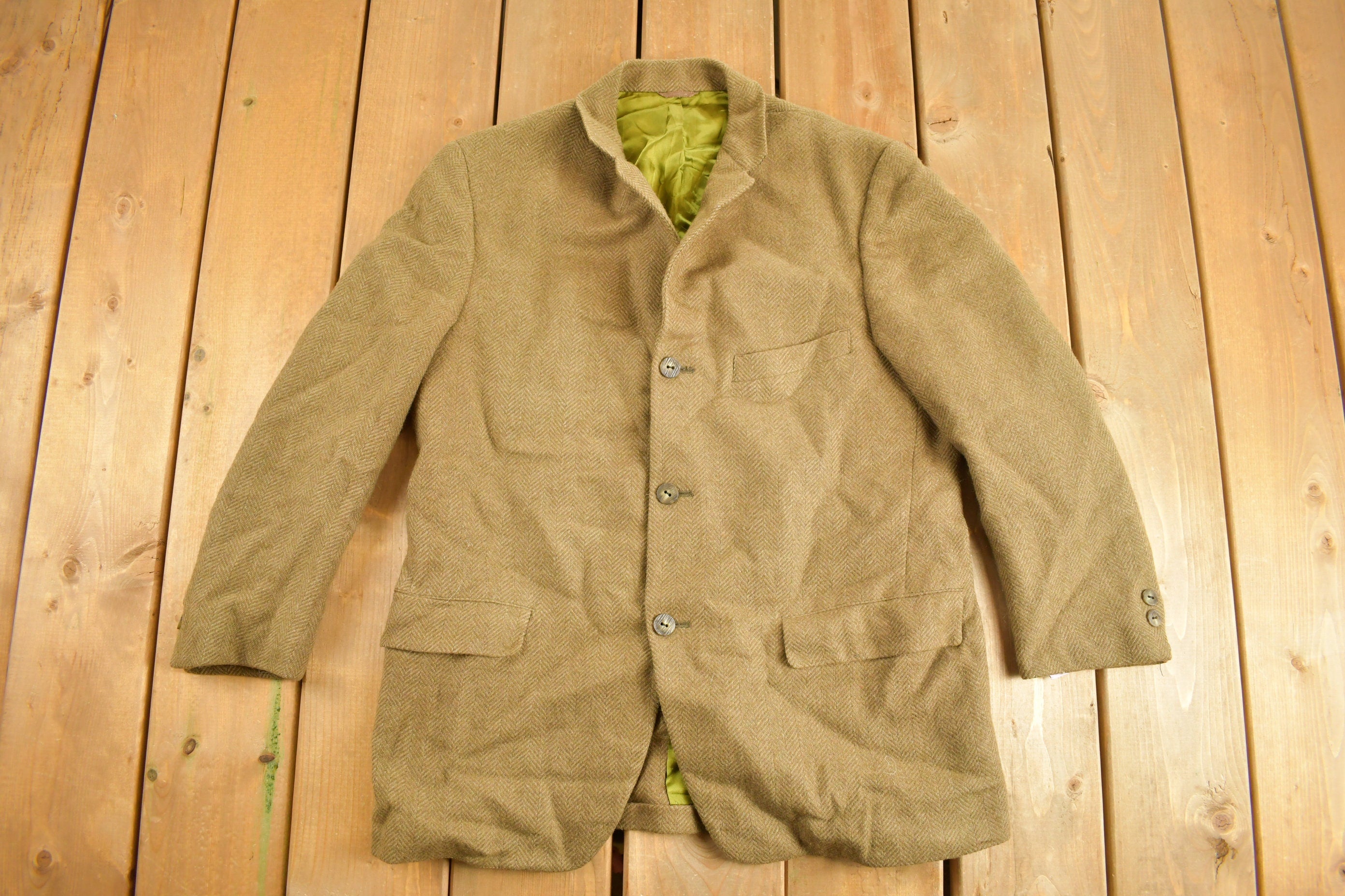 Vintage 1980s Stewart Douglas Wool Blazer Jacket Size