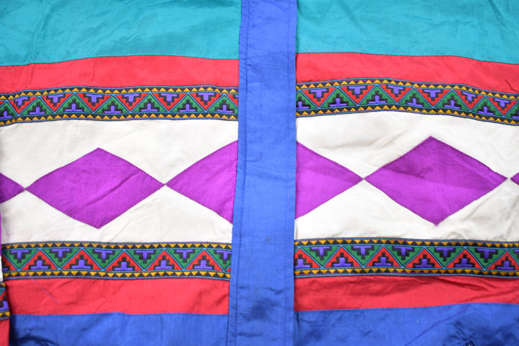 Vintage 1990s Lavon Graphic Abstract Pattern Windbreaker Jacket