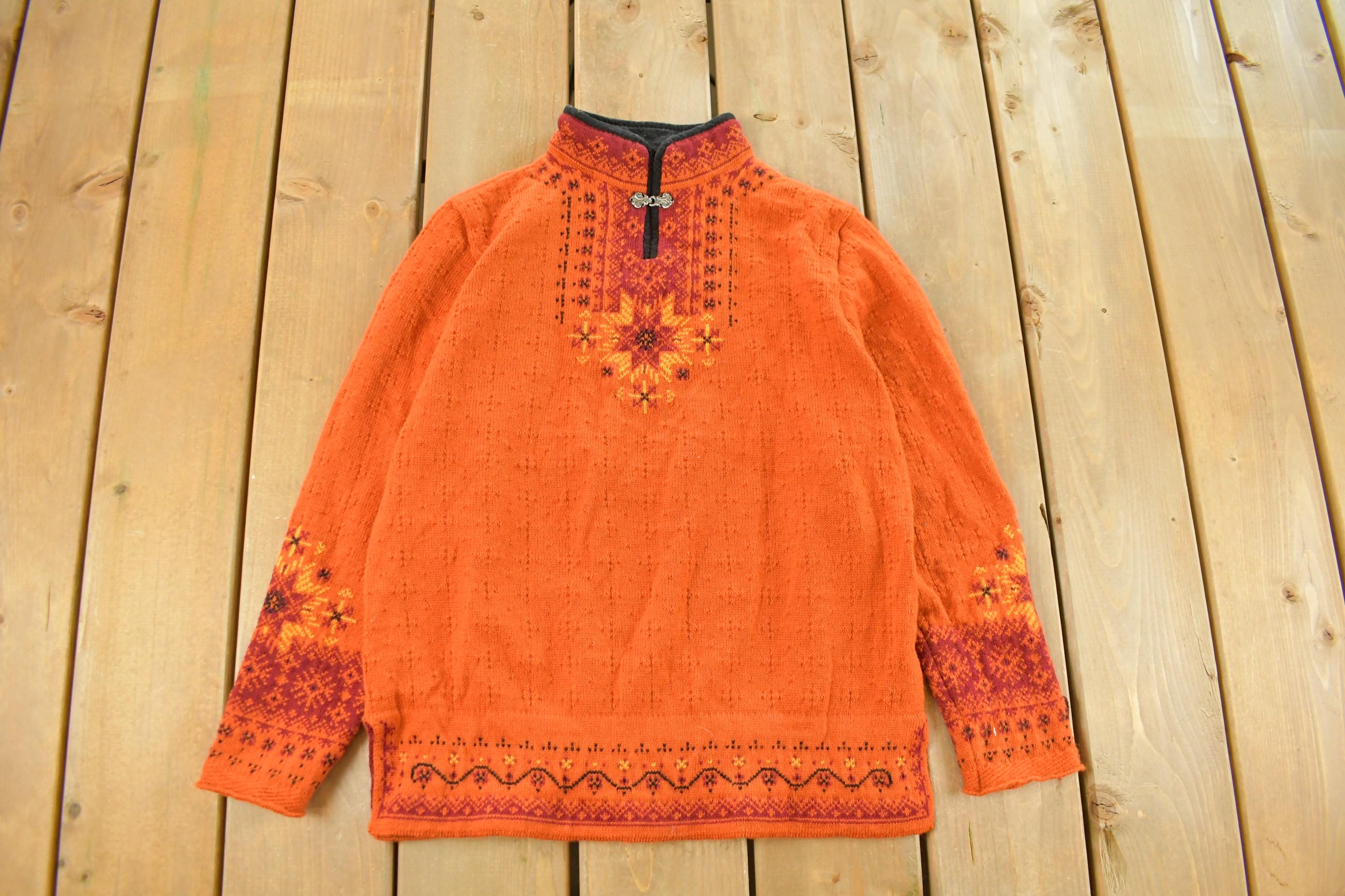 Vintage 1990s Dale Of Norway Wool Knit Abstract Pattern Sweater Women's M