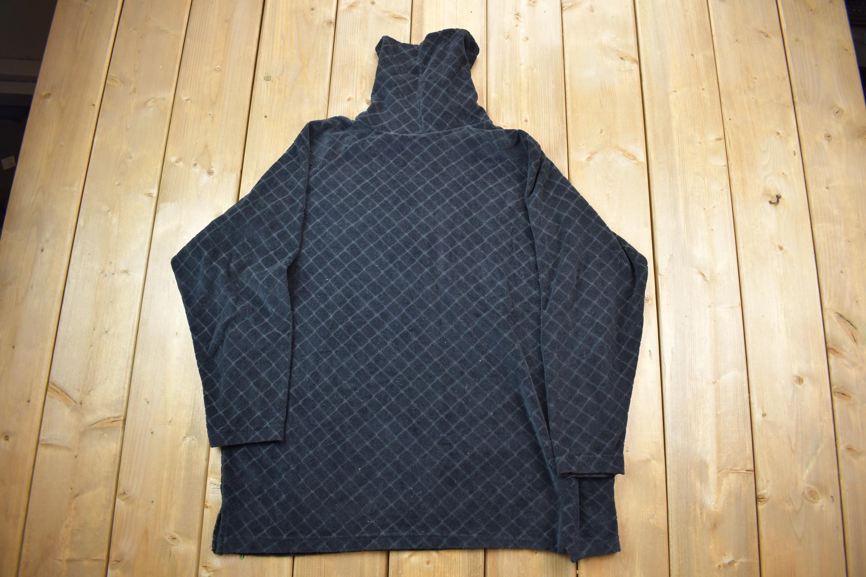 Vintage 1990s Black Turtle Neck Sweatshirt /