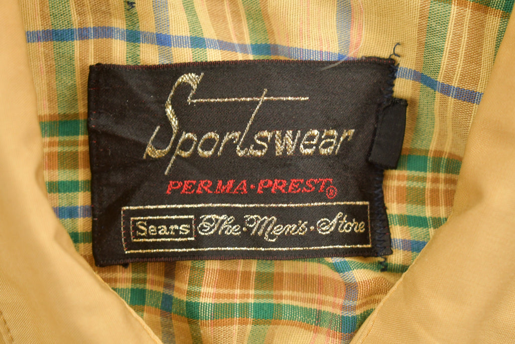 Vintage 1980s Sportswear Blank Beige Windbreaker Jacket