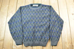 Vintage 1990s Pierre Cardin Pattern Knit Crewneck Sweater