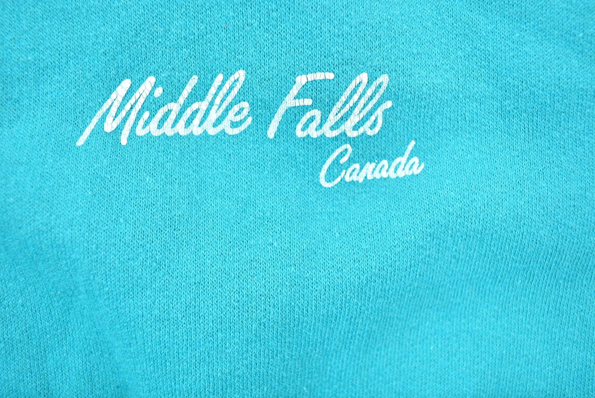 Vintage 1990s Northern Nights Middle Falls Canada Extra Long Crewneck Sweatshirt / 90s Crewneck / Souvenir Sweater / Streetwear / Lights