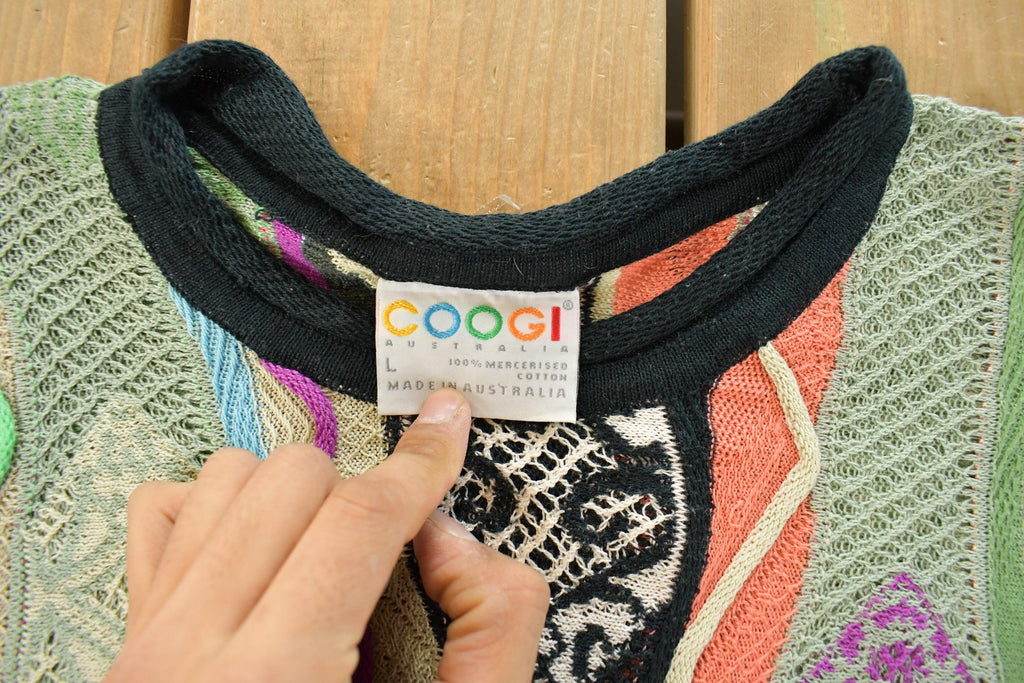 Vintage 1990s Coogi Classic 3D Knit Abstract Crewneck Sweater Men's Large