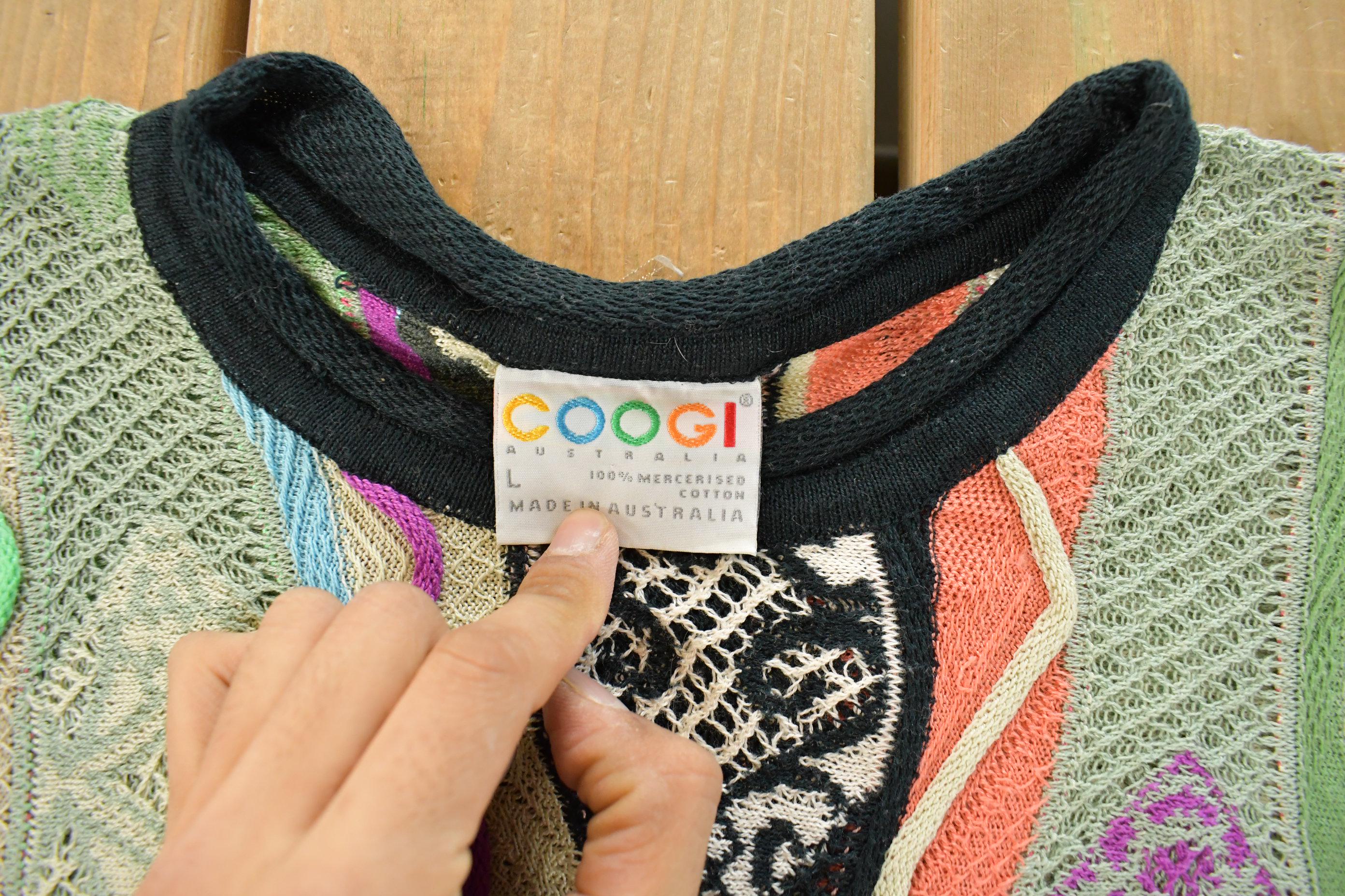 Vintage 1990s Coogi Classic 3D Knit Abstract Crewneck Sweater Men's Large