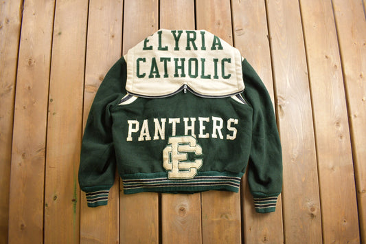 Vintage 1960s Delong Elyria Catholic Varsity Jacket / Embroidered / Streetwear / Panthers / Sportswear / Streetwear / Made in USA / 60s