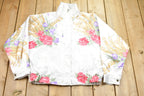 Vintage 1990s Floral Reversible Satin Full Zip Jacket Athleisure Streetwear