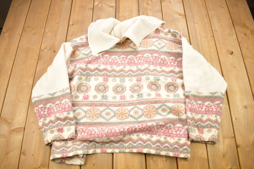Vintage 1990s East West All Over Pattern Fleece Sweater