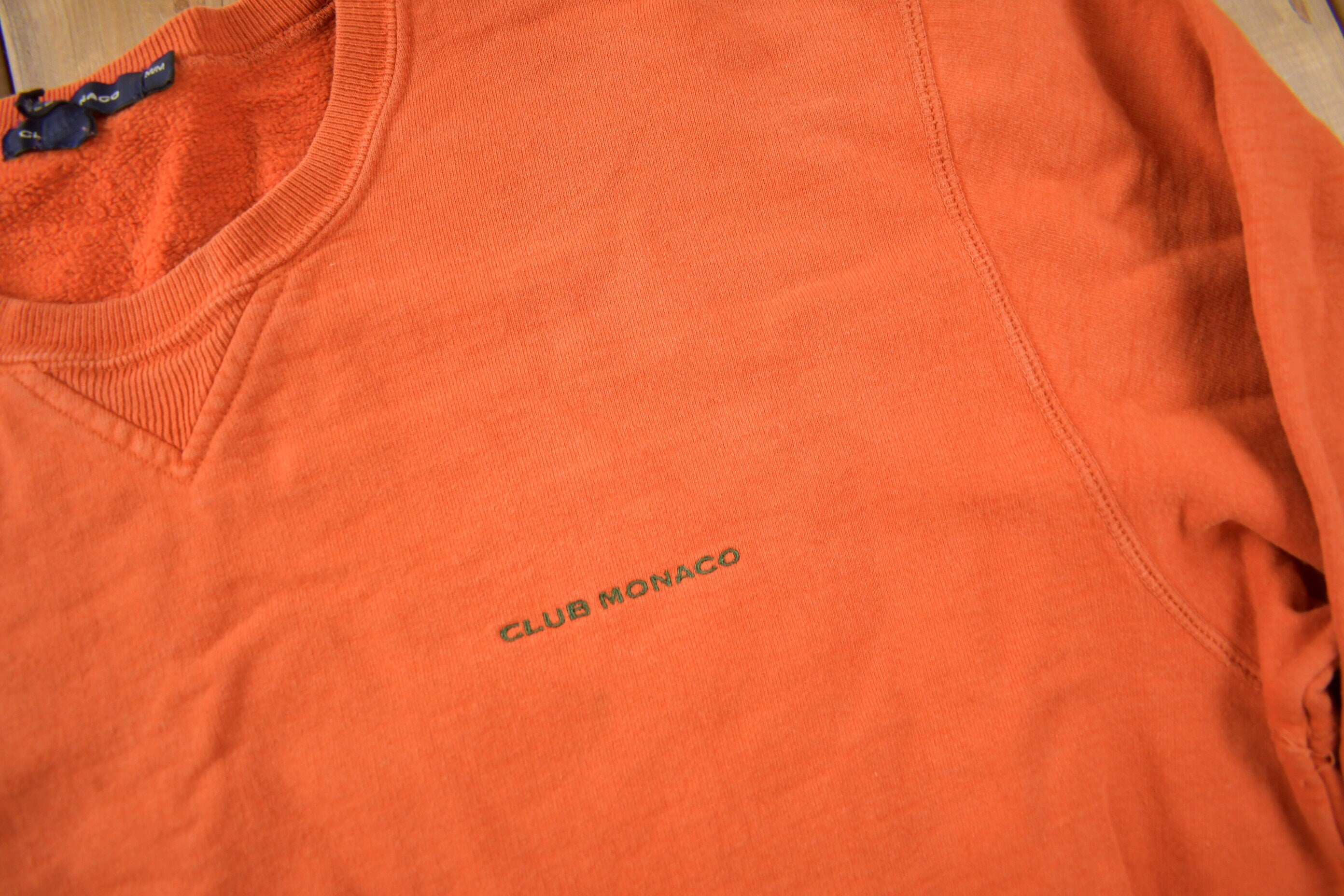 Vintage 1990s Orange Club Monaco Crewneck Sweatshirt Made In Canada