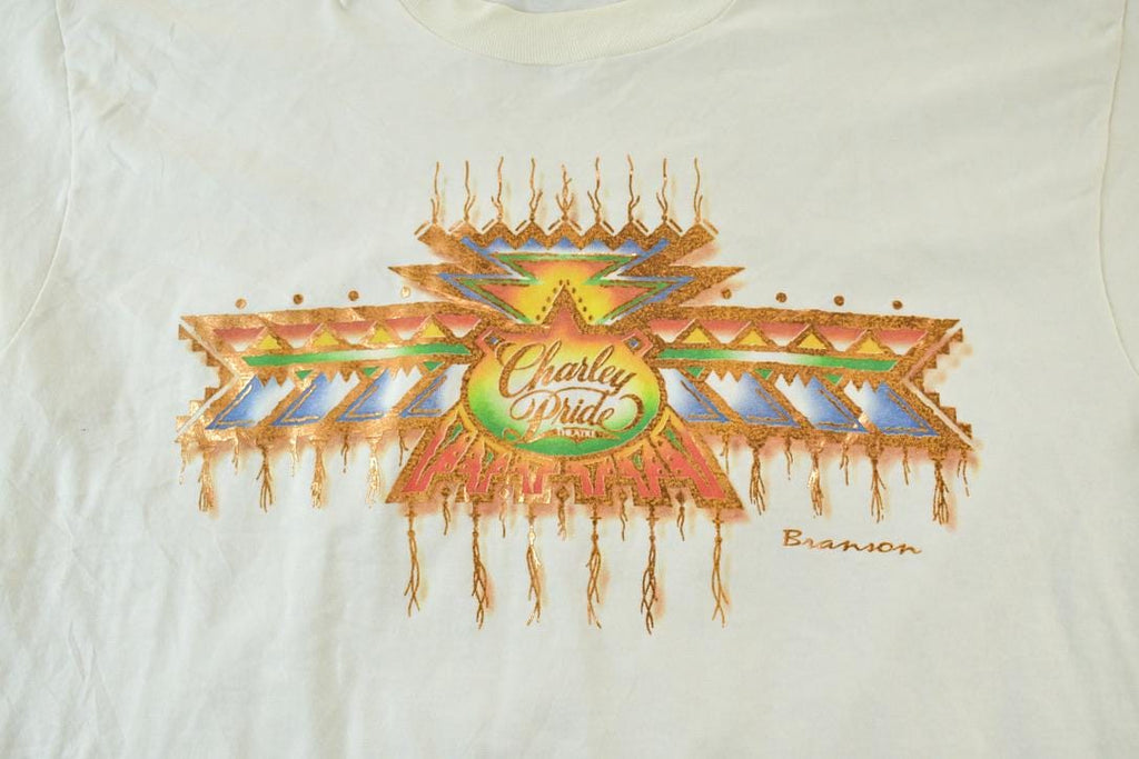 Vintage 1990s Charley Pride Theatre Single Stitch T-Shirt / 90s Vintage Souvenir Aztec Tee / Rare Vacation Tee / Best FOTL Made In USA