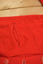 Vintage 1950s Blank Red Cardigan Sweater