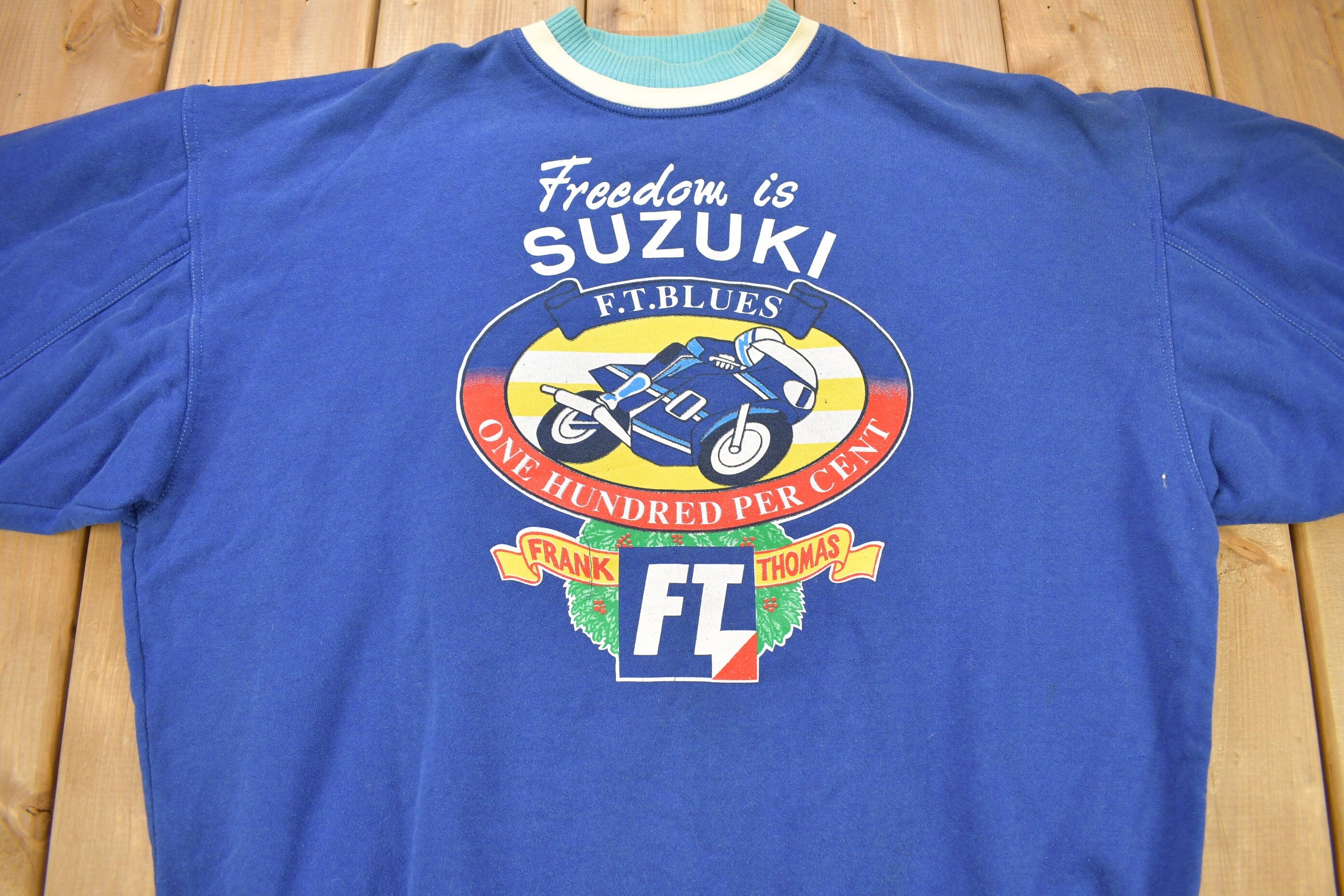 Vintage 1990s Freedom Is Suzuki Graphic Crewneck Sweatshirt