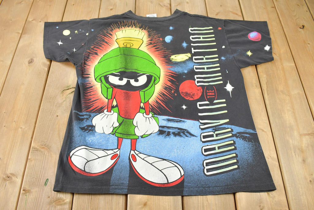Vintage 1990s Marvin The Martian Looney Tunes All Over Print Cartoon T-Shirt